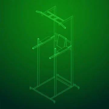 Pull up bar. Upper body workout, bodybuilding exercise. Stock Illustration