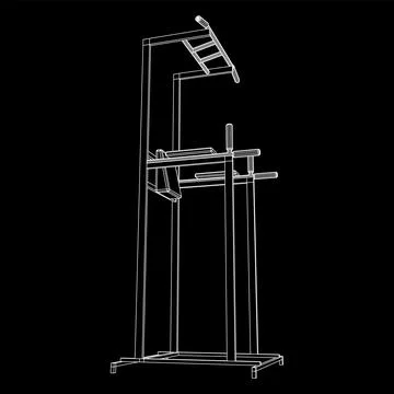 Pull up bar. Upper body workout, bodybuilding exercise. Stock Illustration