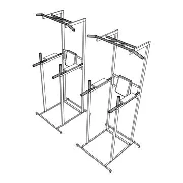 Pull up bar. Upper body workout, bodybuilding exercise. Illustrazione stock