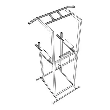 Pull up bar. Upper body workout, bodybuilding exercise. Stock Illustration