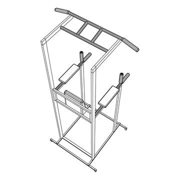 Pull up bar. Upper body workout, bodybuilding exercise. Illustrazione stock