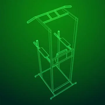 Pull up bar. Upper body workout, bodybuilding exercise. Stock Illustration