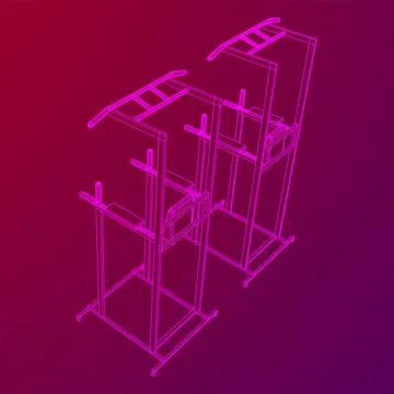 Pull up bar. Upper body workout, bodybuilding exercise. Stock Illustration