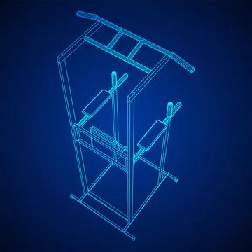 Pull up bar. Upper body workout, bodybuilding exercise. Stock Illustration