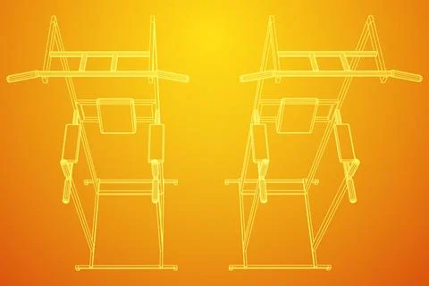 Pull up bar. Upper body workout, bodybuilding exercise. Illustrazione stock