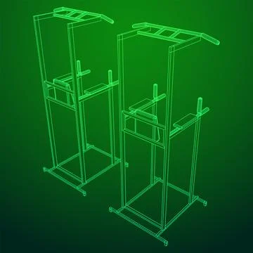 Pull up bar. Upper body workout, bodybuilding exercise. Illustrazione stock