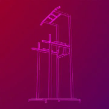 Pull up bar. Upper body workout, bodybuilding exercise. Illustrazione stock