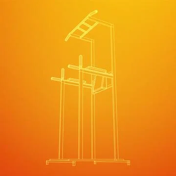 Pull up bar. Upper body workout, bodybuilding exercise. Illustrazione stock