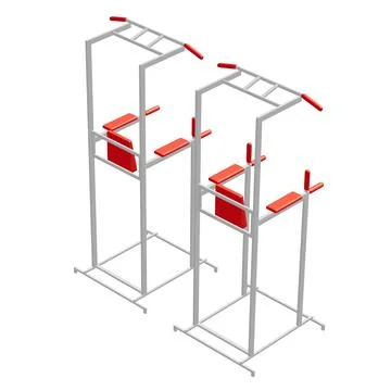 Pull up bar. Upper body workout, bodybuilding exercise. Illustrazione stock
