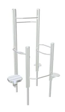 Pull-up bars or shower rack, 3D illustration Illustrazione stock