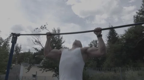 Pull Up Bars at Outdoor. (BMCC 2.5K - 2400x1350) Stock Footage 47957744