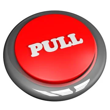 Pull button isolated over white Stock Illustration