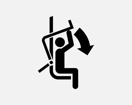 Pull Down Exercise Machine Workout Weights Lap Bar Restrain Icon Sign Vector 库存插图
