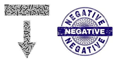 Pull Down Fractal Collage of Pull Down Icons and Scratched Negative Round Stock Illustration
