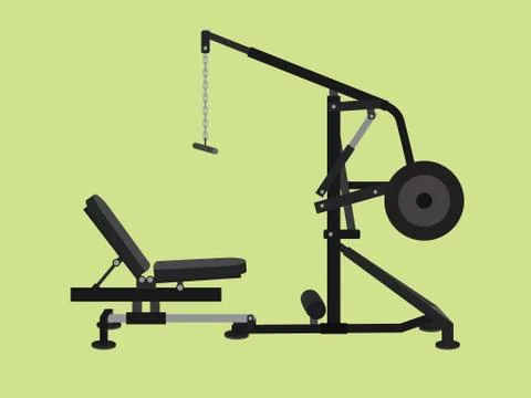 Pull down machine isolated with green background Stock Illustration