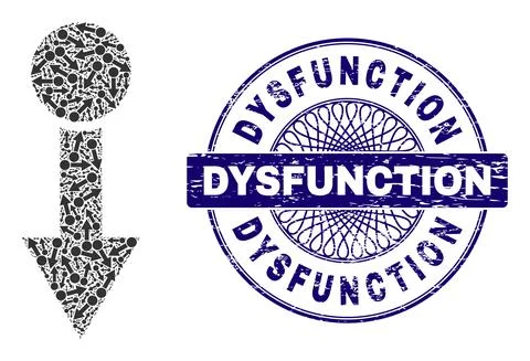 Pull Down Recursive Composition of Pull Down Icons and Scratched Dysfunction Stock Illustration