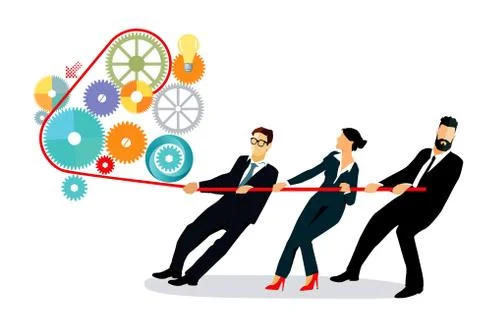 Pull the drive Stock Illustration