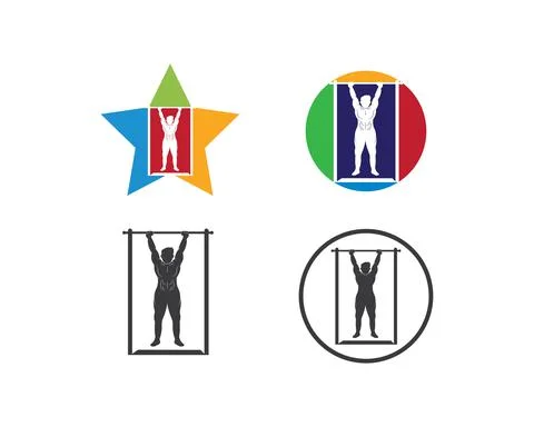 Pull up exercise vector icon illustration design Stock Illustration