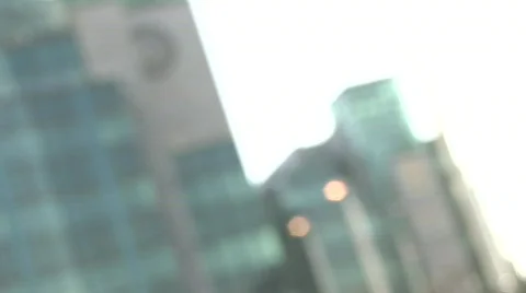 Pull Focus of AIB Building in Dublin's IFSC Stock Footage