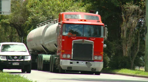 Pull Focus, Big Red Truck Stock Footage 28726064