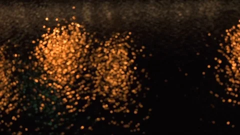 Pull Focus Orange Lights Reflecting On Rippling River At Night Stock Footage 109536034