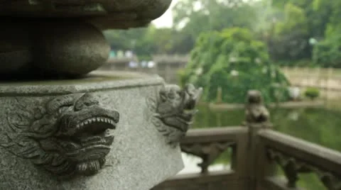 Pull focus to a pond Stock Footage 12416240