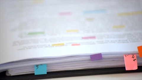 Pull Focus of Student's Work Stock Footage 90170565