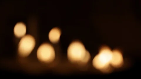 Pull focus of traditional candles. Stock Footage 90863770