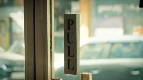 Pull Gate Door with Signboard for Entry or Access Stock Footage 318769398