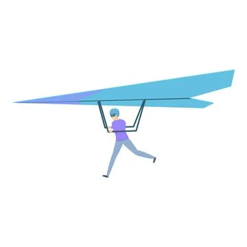 Pull hang glider icon, cartoon style Illustrazione stock