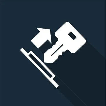 Pull Key Symbol Sign On black Background Isolate On Black Background,Vector I イラスト素材