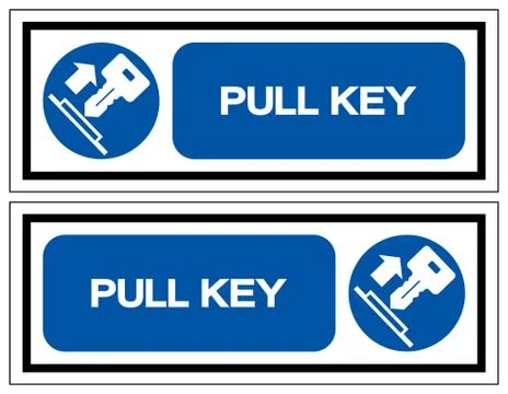 Pull Key Symbol Sign, Vector Illustration, Isolate On White Background Label. Stock Illustration