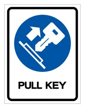 Pull Key Symbol Sign, Vector Illustration, Isolate On White Background Label. Stock Illustration