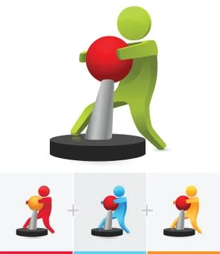 Pull the knob Stock Illustration