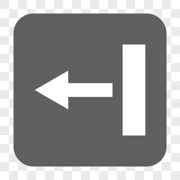 Pull Left Rounded Square Button Illustrazione stock