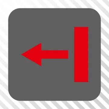 Pull Left Rounded Square Button Illustrazione stock