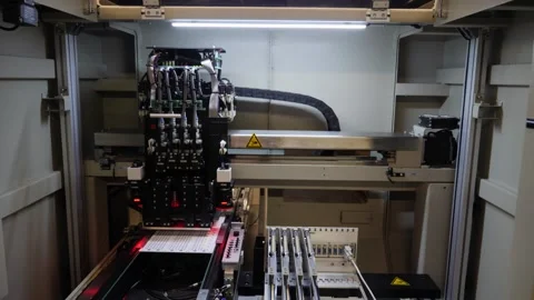 A Pull out of Automated machinery in factory Stock Footage 155533080
