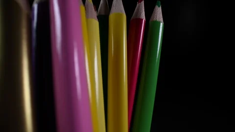 Pull Out From Colored Pencils Video stock 126992193