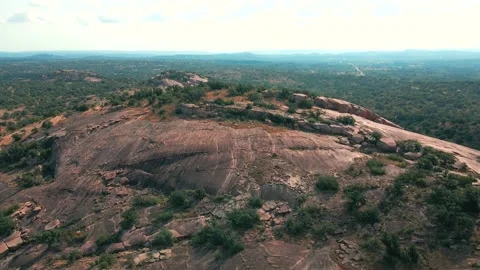 Pull Out Dolly Drone Shot Of Enchanted Rock, Fredericksburg, TX [4K] Stock-Footage 161455755