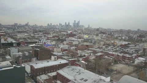 Pull Out Over Philadelphia Row Houses Vídeos de archivo 233208246