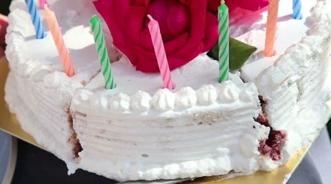 Pull out a piece of cake closeup Stock Footage 45440372