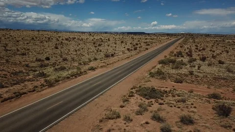 Pull out of a roadway in New Mexico Stock Footage 89983487