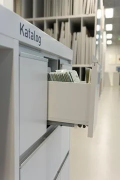 Pull-out shelf with documents. Stock Photos