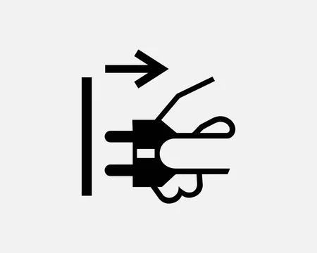 Pull Out Unplug Electrical Wall Plug Socket Disconnect Icon Sign Vector Illustrazione stock