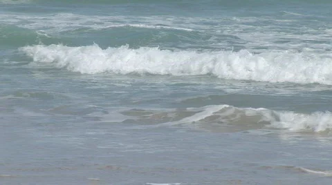 Pull out of Waves on the Beach 3 Brazil Stock Footage 77594
