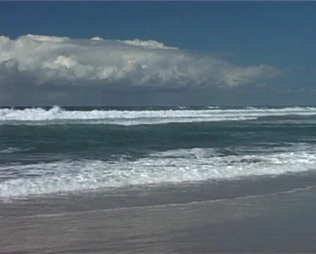 Pull out from Waves to Reveal Beautiful Beach in Ballito, South Africa GFSD Stock Footage 10610382
