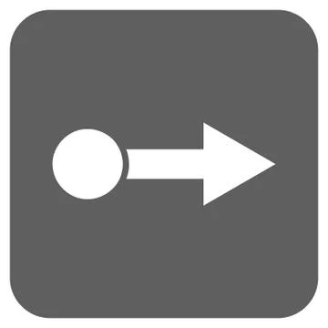Pull Right Flat Squared Glyph Icon 스톡 일러스트