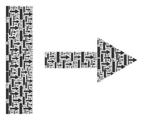 Pull Right Fractal Composition of Itself Icons 스톡 일러스트