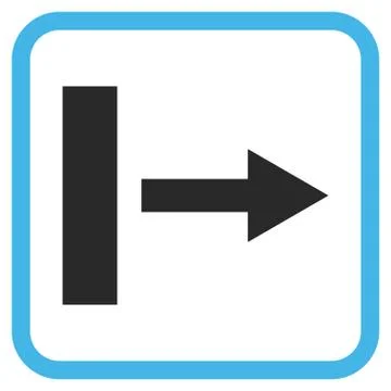 Pull Right Glyph Icon In a Frame 스톡 일러스트