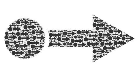Pull Right Recursion Collage of Itself Icons Illustrazione stock